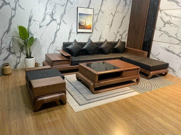 Nội thất phòng khách gỗ óc chó - Đồ Nội Thất Gỗ Gõ Pachy Tân Cổ Điển - Công Ty Marcel Furniture